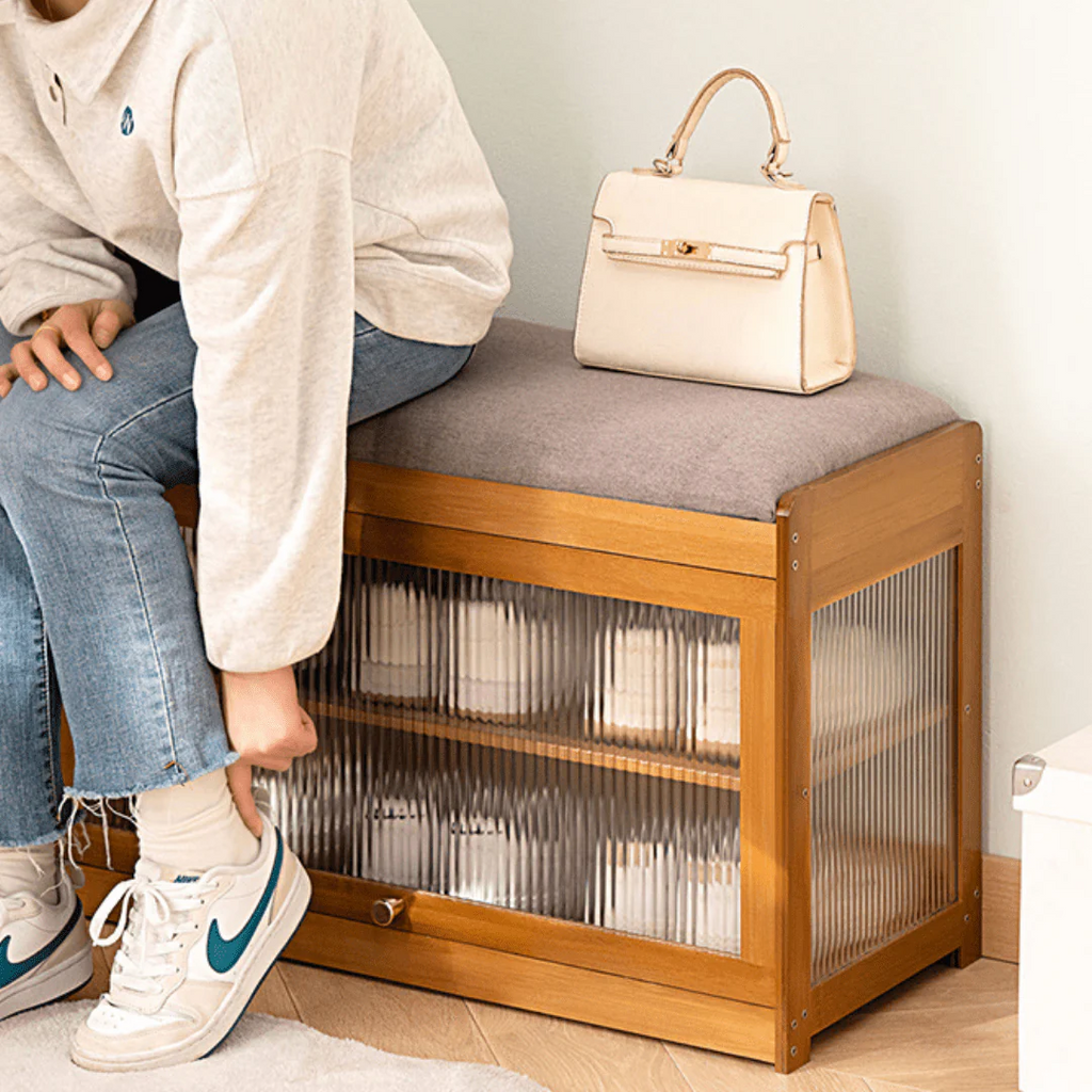 Multi-Tier Bamboo Wood Shoe Organiser Bench(70cm)