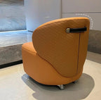 Compact Rolling Low Stool with Back Support