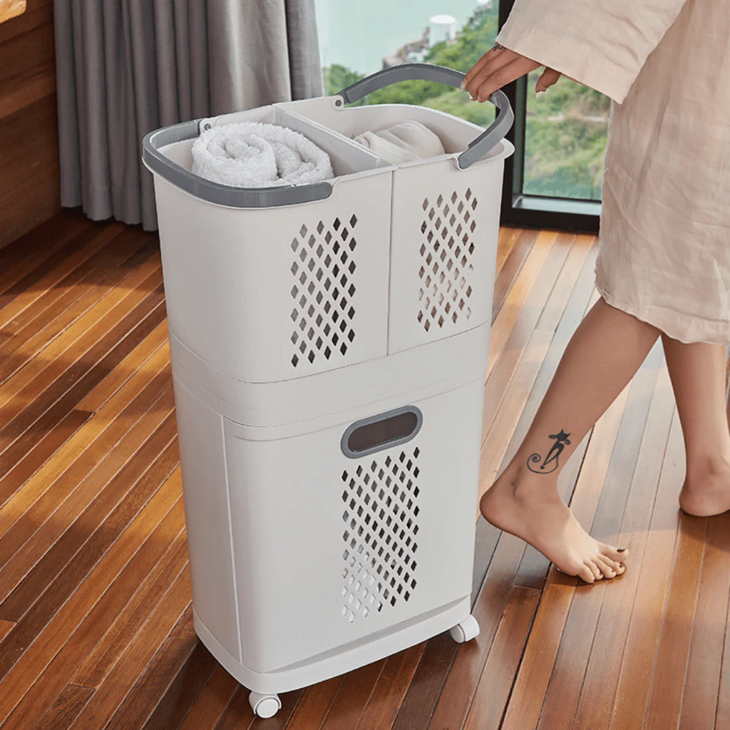 Multipurpose Detachable Laundry Basket Organizer with Wheels