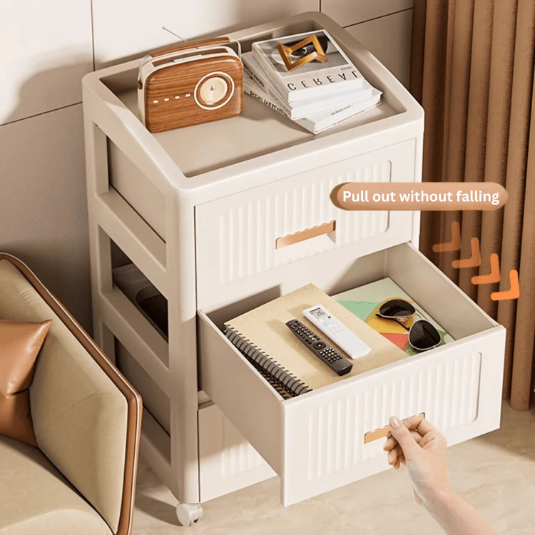 Plastic Multi-Layer Drawer Storage Cabinet with Wheels (52cm)