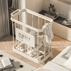 Multi-Purpose Household Plastic Storage Basket for Laundry with Wheels