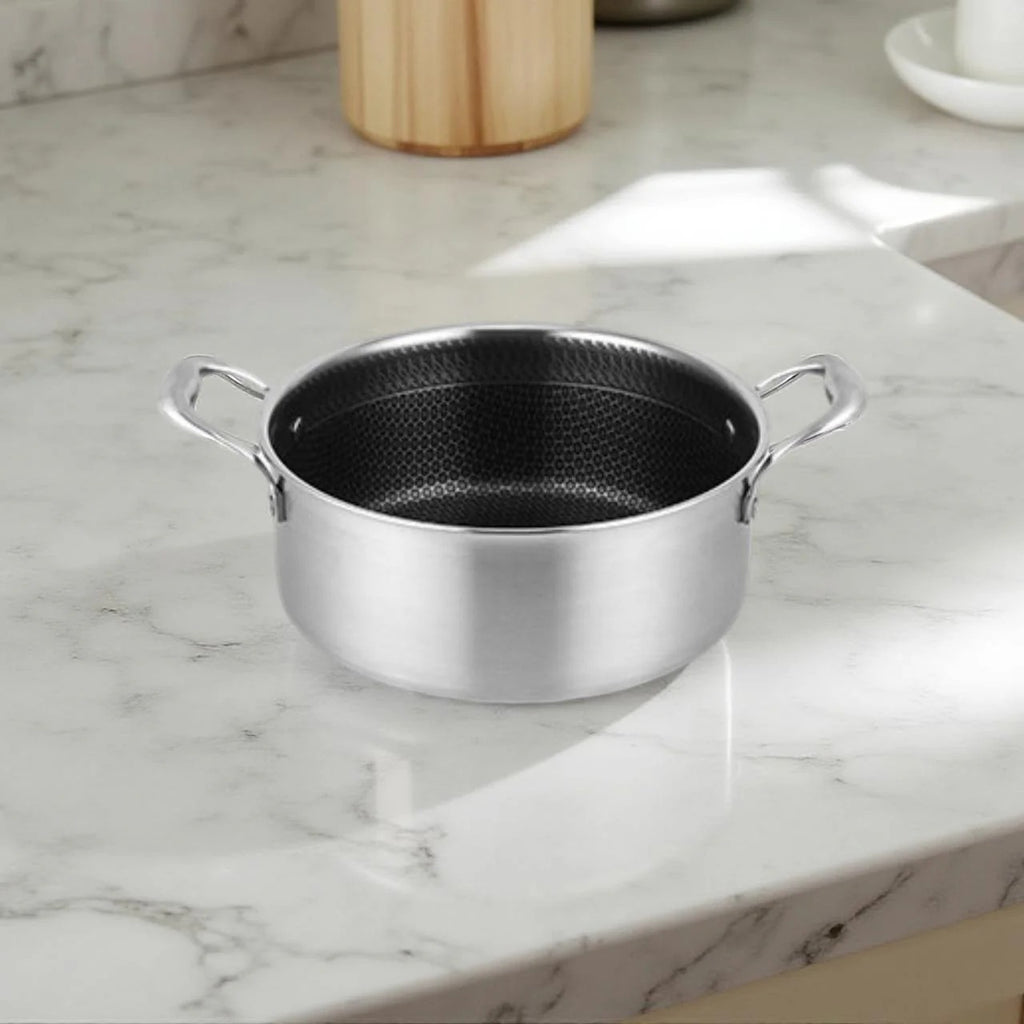 Multi-Purpose Stainless Steel Honeycomb Soup Pot with Lid (24cm)