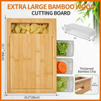 4 Containers With Wooden Chopping Board