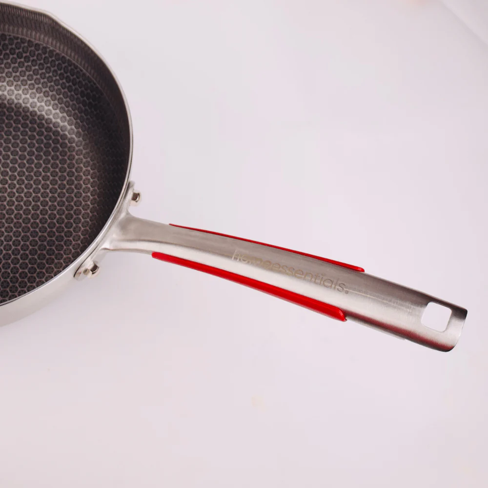 Stainless Steel Multifunctional Honeycomb Deep Frying Pan with Lid(24cm)