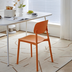 Space-Saving Stackable Plastic Chair with Curved Backrest