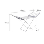 Foldable Electric Heated Aluminum Drying Rack with Wing Design
