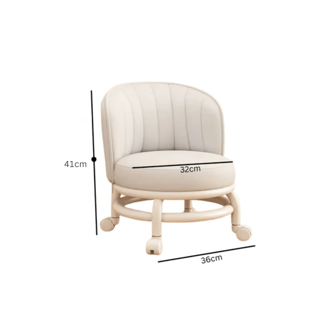 كرسي (مقعد) دائري متعدد الوظائف بهيكل فولاذي متحرك ويا ويّلات (عجلات)