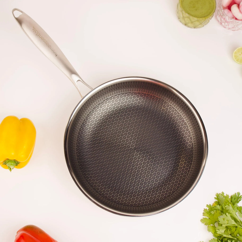 Multi-Purpose Stainless Steel Non-Stick Honeycomb Frying Pan(24cm)