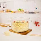 Multi-Purpose Transparent High Borosilicate Glass Pot with Lid