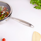 Multi-Purpose Stainless Steel Non-Stick Honeycomb Frying Pan With Lid(24cm)