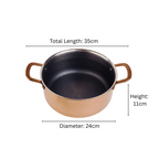 Multi-Purpose Copper Core Honeycomb Cooking Pot With Lid (24cm)