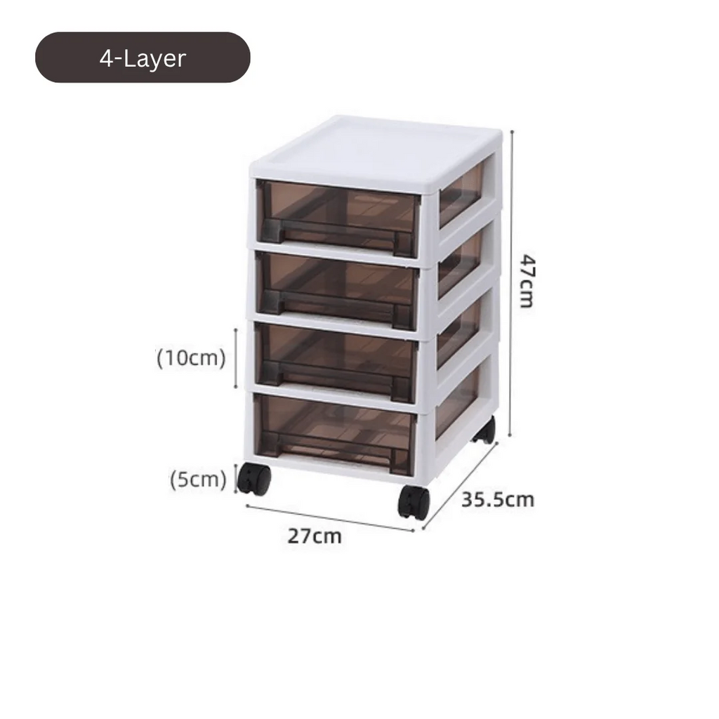 Multipurpose Multi-Layer Under Desk Storage Organizer with Lockable Wheels