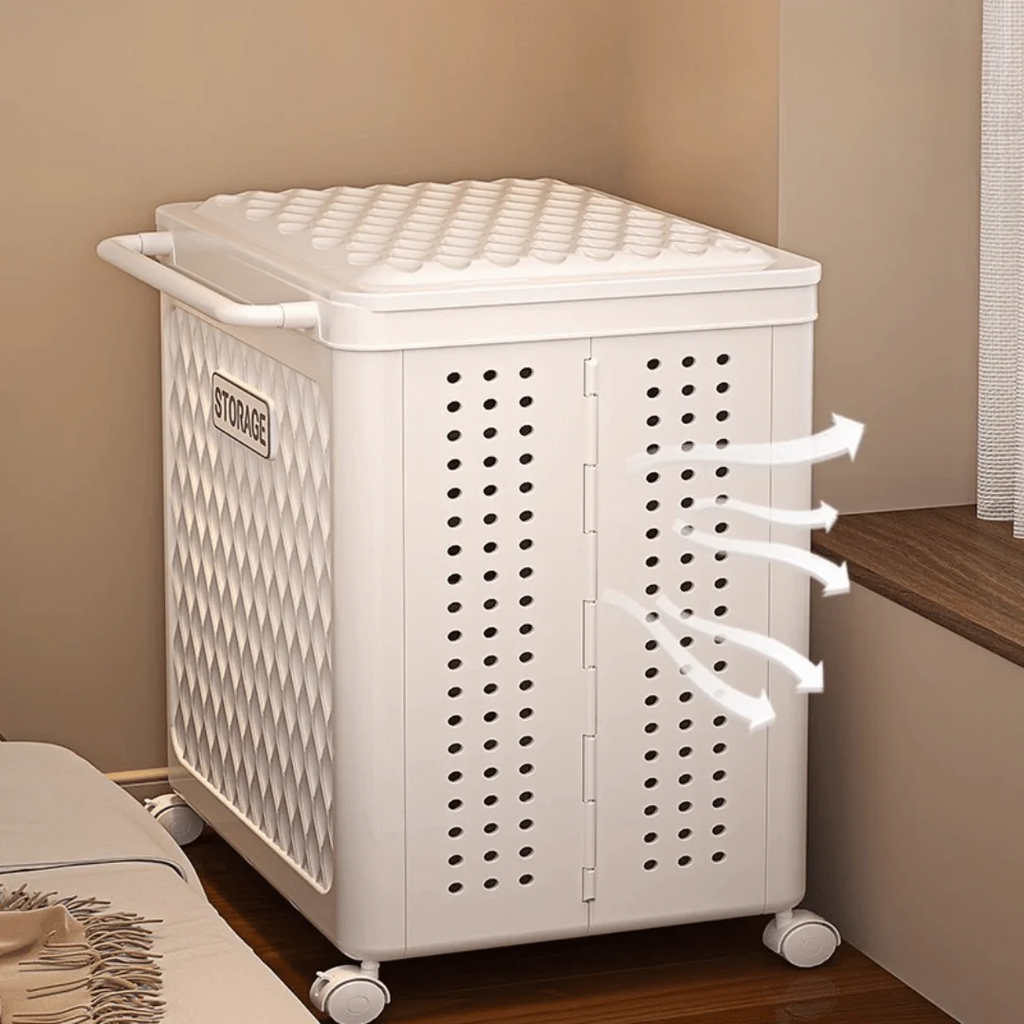 Multi-Purpose Folding Divider Storage Basket with Wheels