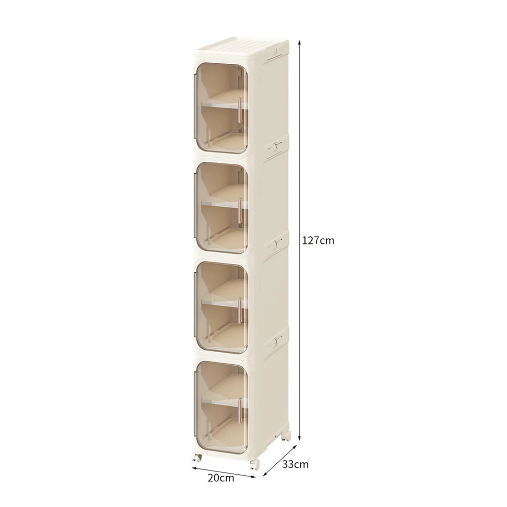 Multi-Purpose Foldable Rolling Storage Cabinet with Wheels (20cm)