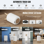 Smart Motion Sensor Trash Can with Lid (12L)