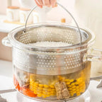 Multifunctional Borosilicate Glass and Stainless Steel Steamer Pot
