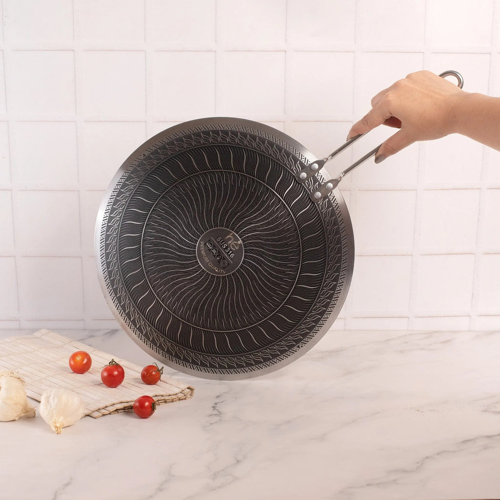 Multi-Purpose Stainless Steel Honeycomb Non Stick Tawa (28cm)