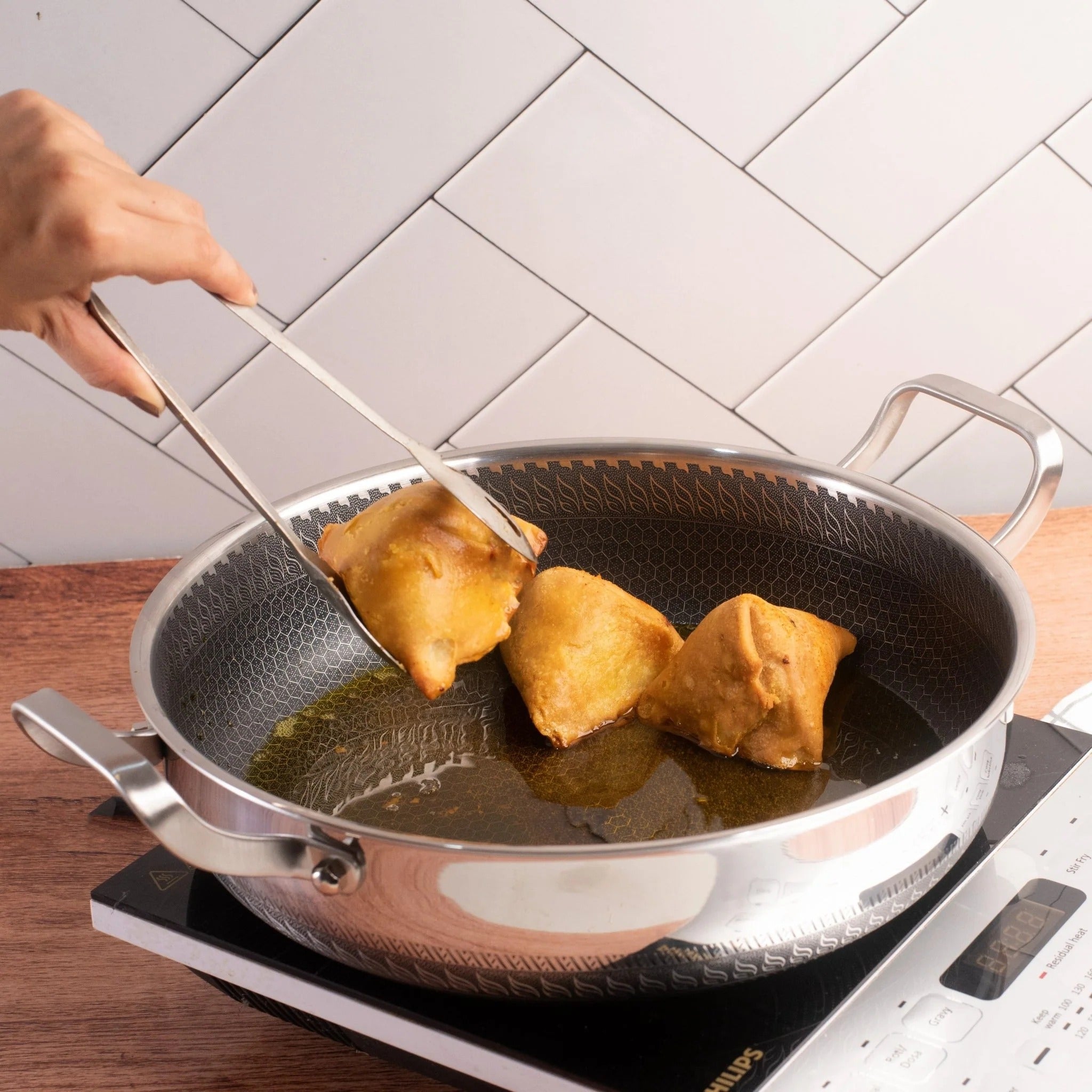 Stainless Steel Non-Stick Honeycomb Deepen Frying Pan (30cm)