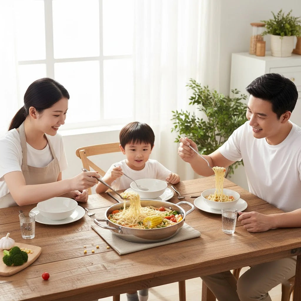 Multi-Purpose Stainless Steel Honeycomb Non-Stick Pan with Lid (28 cm)
