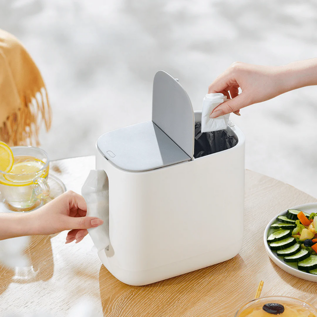 حامل مناديل (كلينكس) ويا سلة مهملات (زبالة) اثنين في واحد