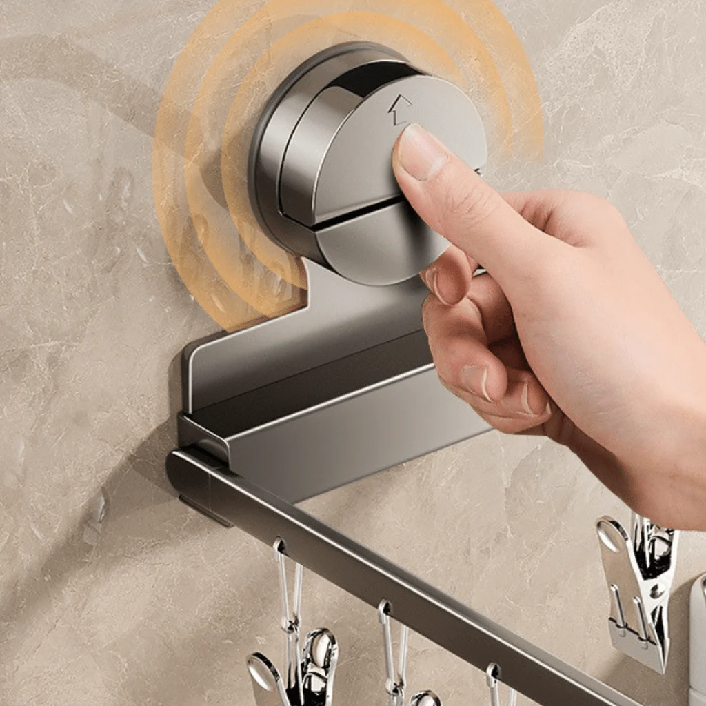 Carbon Steel Foldable Suction Cup Sock Drying Rack