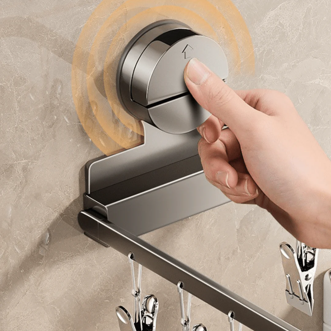 Carbon Steel Foldable Suction Cup Sock Drying Rack