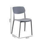 Space-Saving Stackable Plastic Chair with Curved Backrest