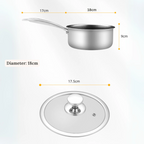 Multi-Purpose Stainless Steel Honeycomb Sauce Pan with Lid (18cm)