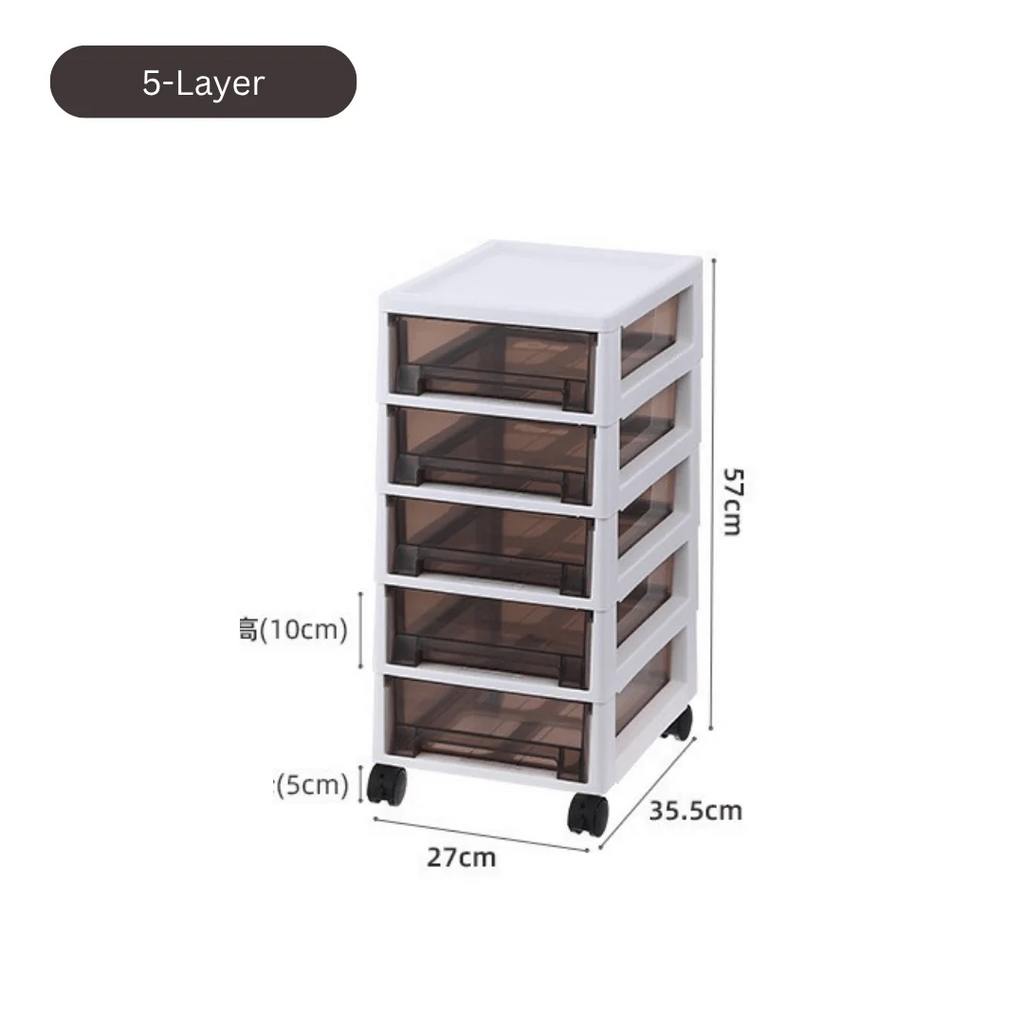 Multipurpose Multi-Layer Under Desk Storage Organizer with Lockable Wheels