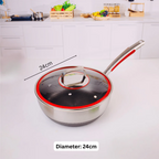 Stainless Steel Multifunctional Honeycomb Deep Frying Pan with Lid(24cm)