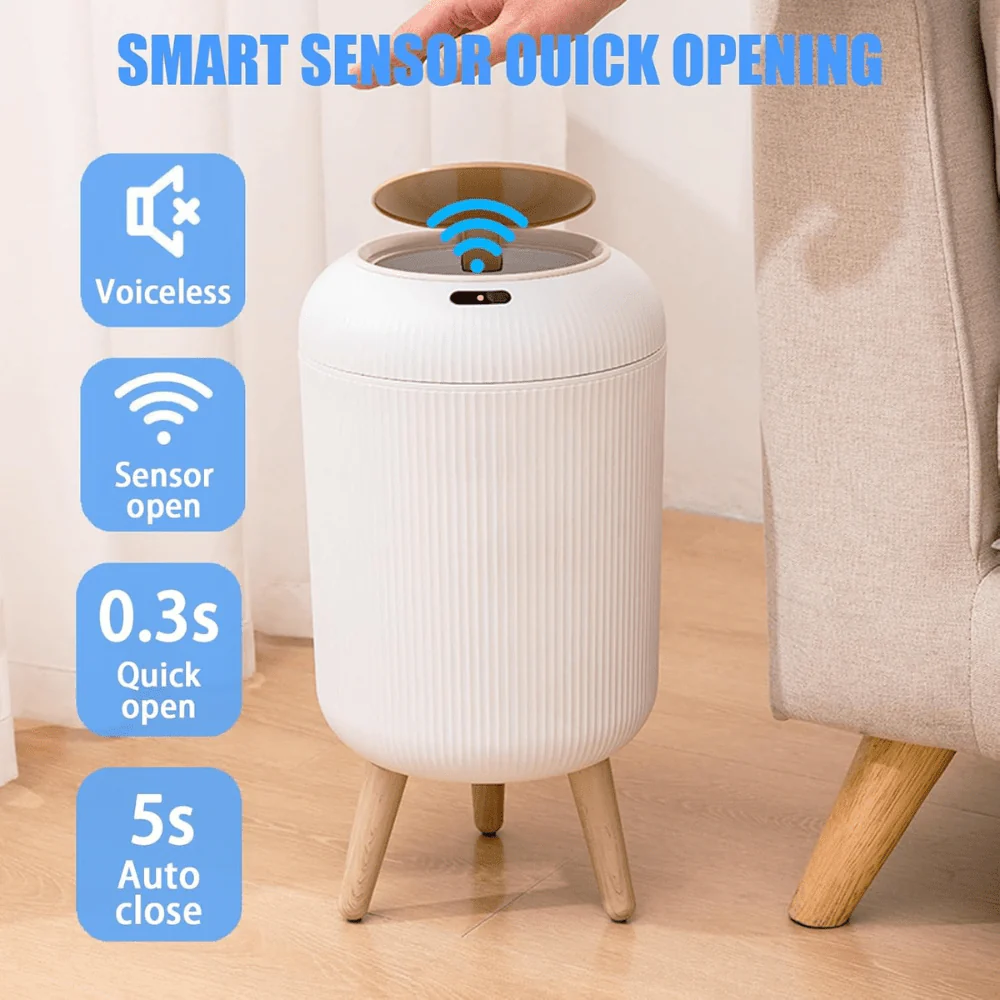 Smart Motion Sensor Trash Can with Lid (12L)