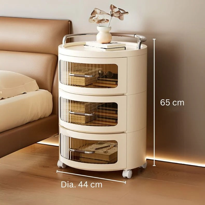 Multi-Layer Plastic Drawer Storage Cabinet with Wheels (43cm)
