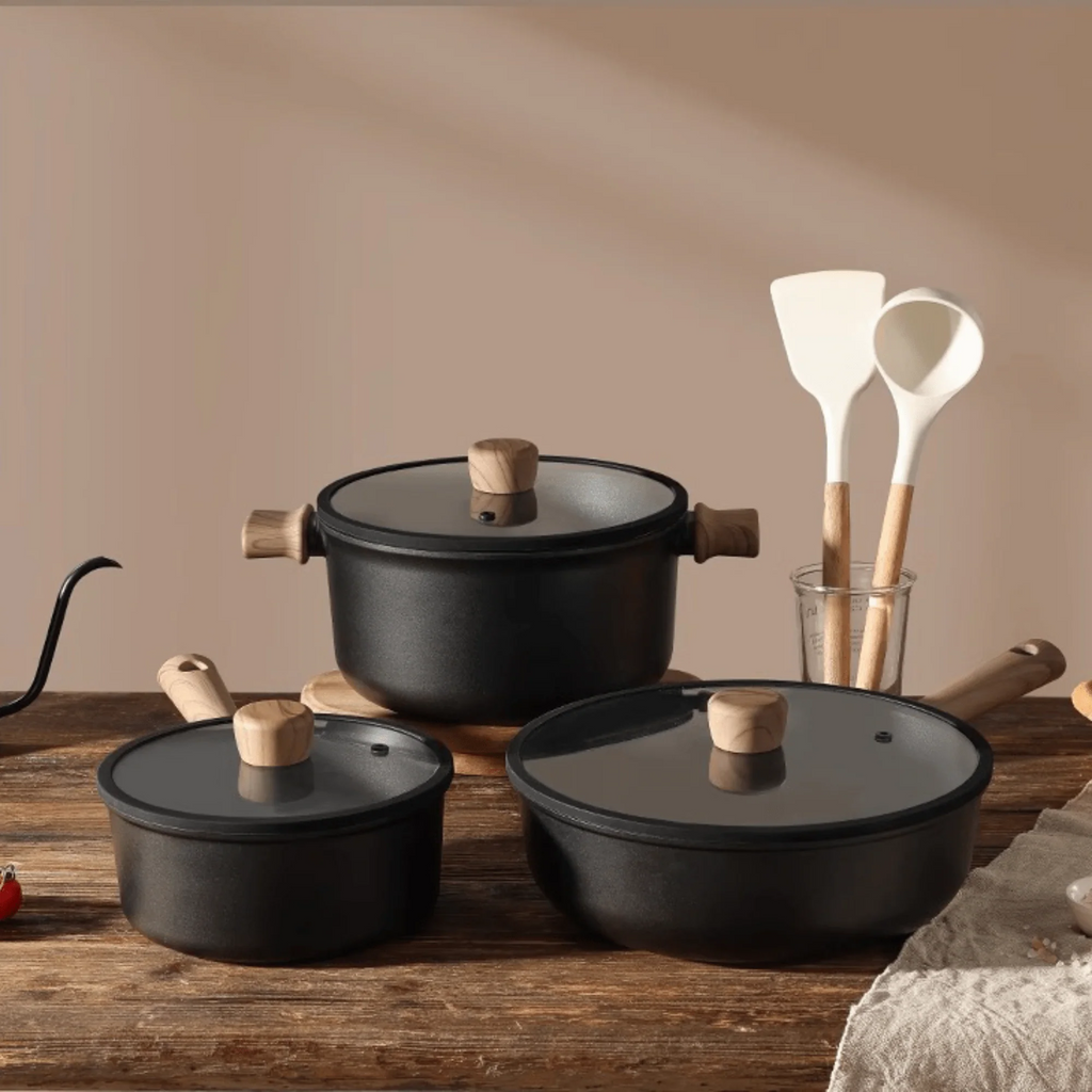 13-Piece Titanium Coated Non-Stick Kitchen Cookware Set