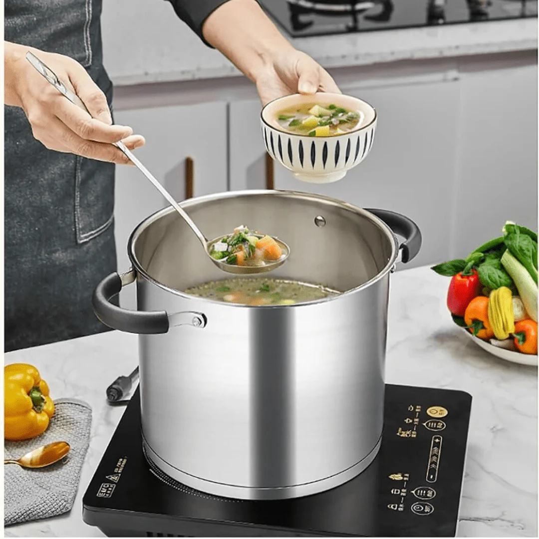 جدر طبخ (قدر) عميق ستانلس ستيل ويا غطا (7.5 لتر)