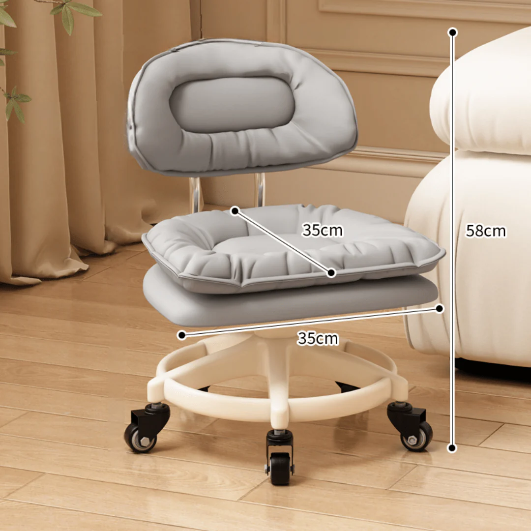 كرسي (مقعد) جلد PU مبطّن ناعم ومناسب لأكثر من شغلة ويفتر 360°