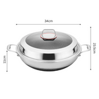 Stainless Steel Multipurpose Honeycomb Non-Stick Frying Pan with Lid(34cm)