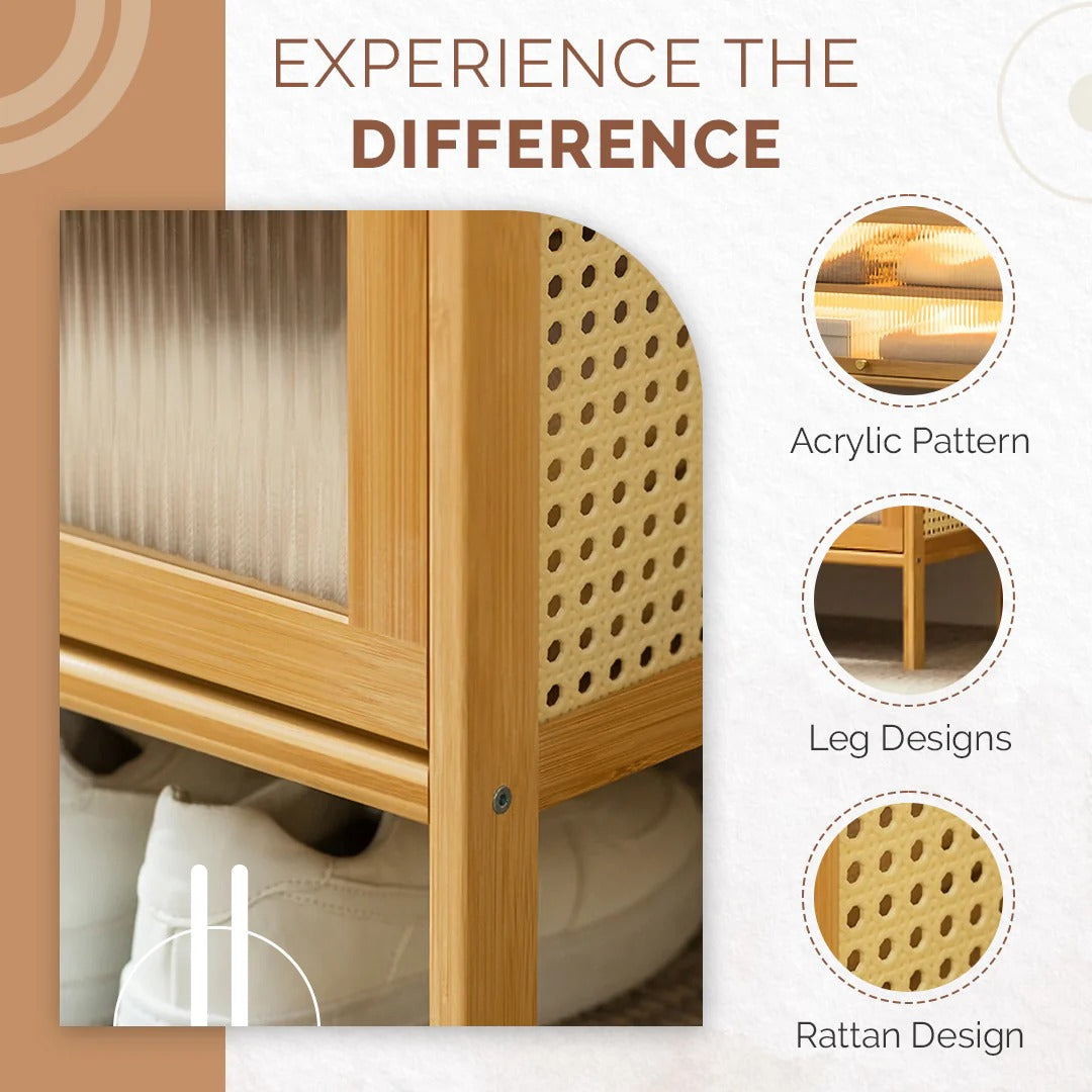 Multi-Tier Bamboo Wood Shoe Organiser Bench(70cm)