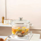 Multifunctional Borosilicate Glass and Stainless Steel Steamer Pot
