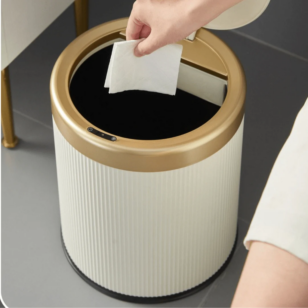 Smart Automatic Round Plastic Trash Can with Lid