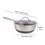 Stainless Steel Honeycomb Non-Stick Frying Pan With Lid(24cm)