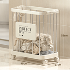 Multi-Purpose Household Plastic Storage Basket for Laundry with Wheels