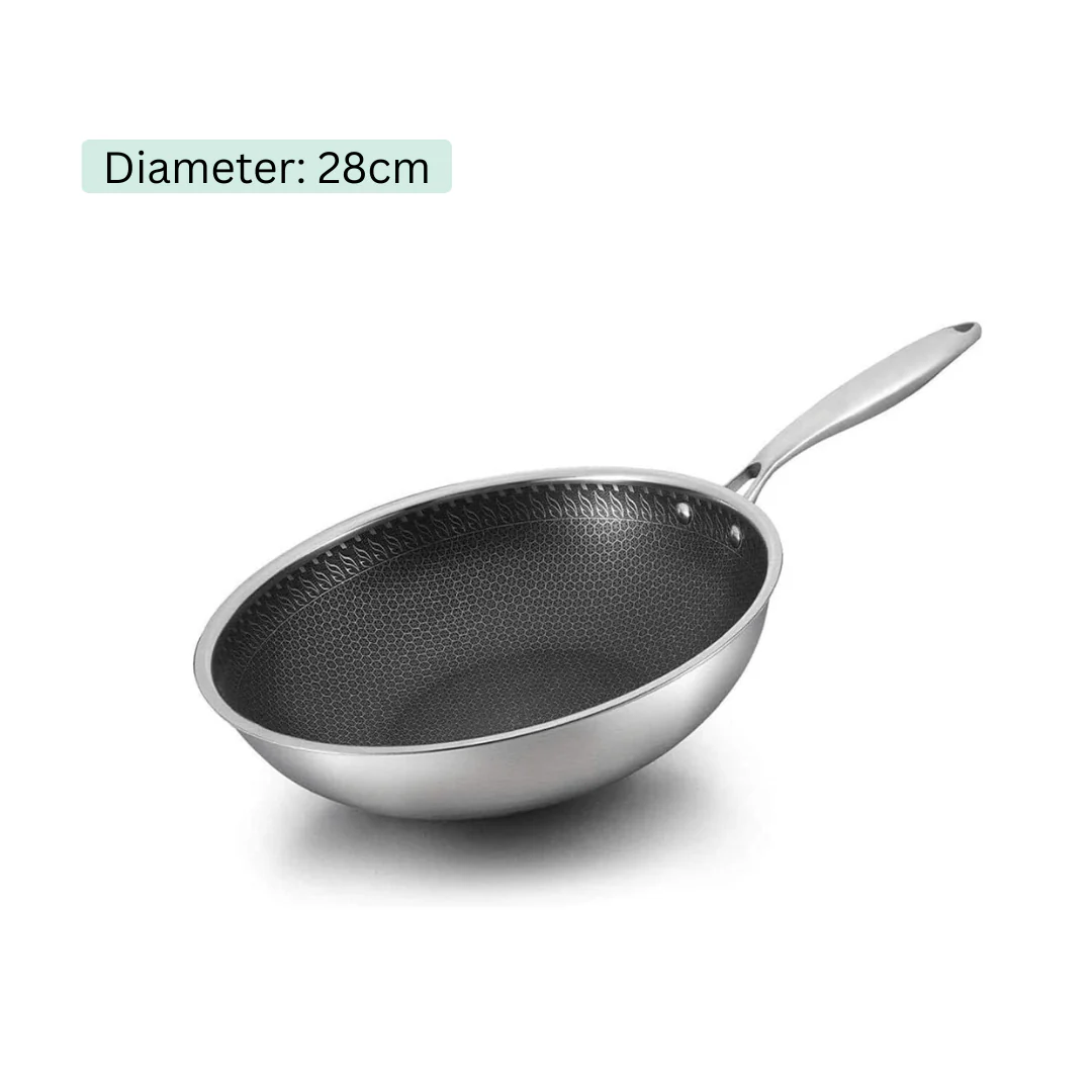 Multi-Purpose Stainless Steel Honeycomb Non-Stick Cooking Pot (28 cm)