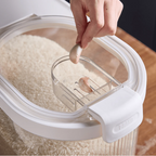 Sealed Rice Storage Container with Measuring Cup & Wheels