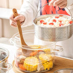 Multifunctional Borosilicate Glass and Stainless Steel Steamer Pot