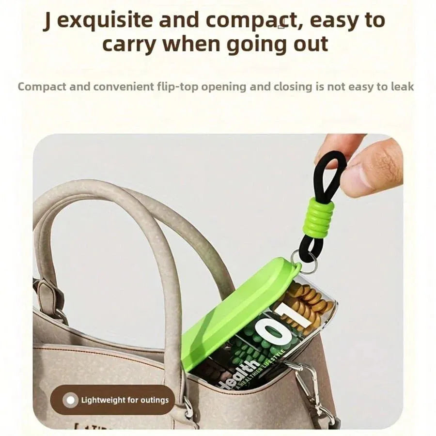 علبة حبوب (أدوية) محمولة أنيقة بـ 4 حواجز