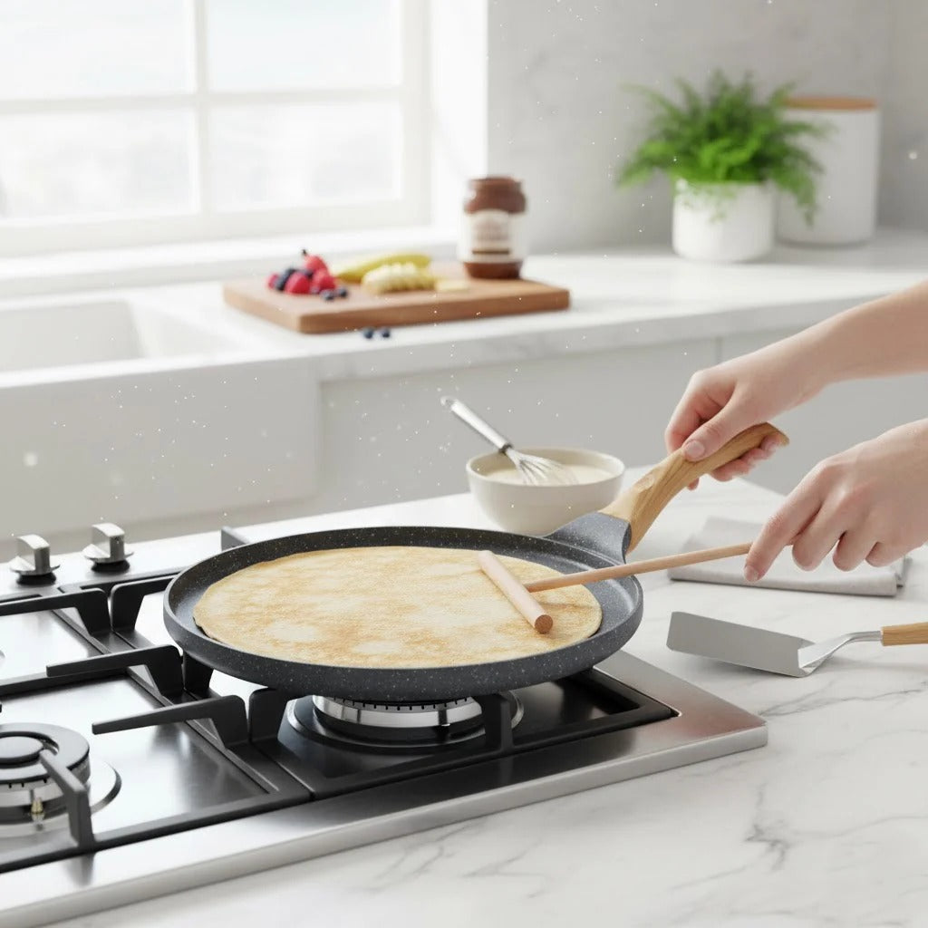 مقلاة قلي (طاوة) "نان ستيك" متعددة الأغراض من حجر المايفان ويا قاعدة سيراميك (26 سم)