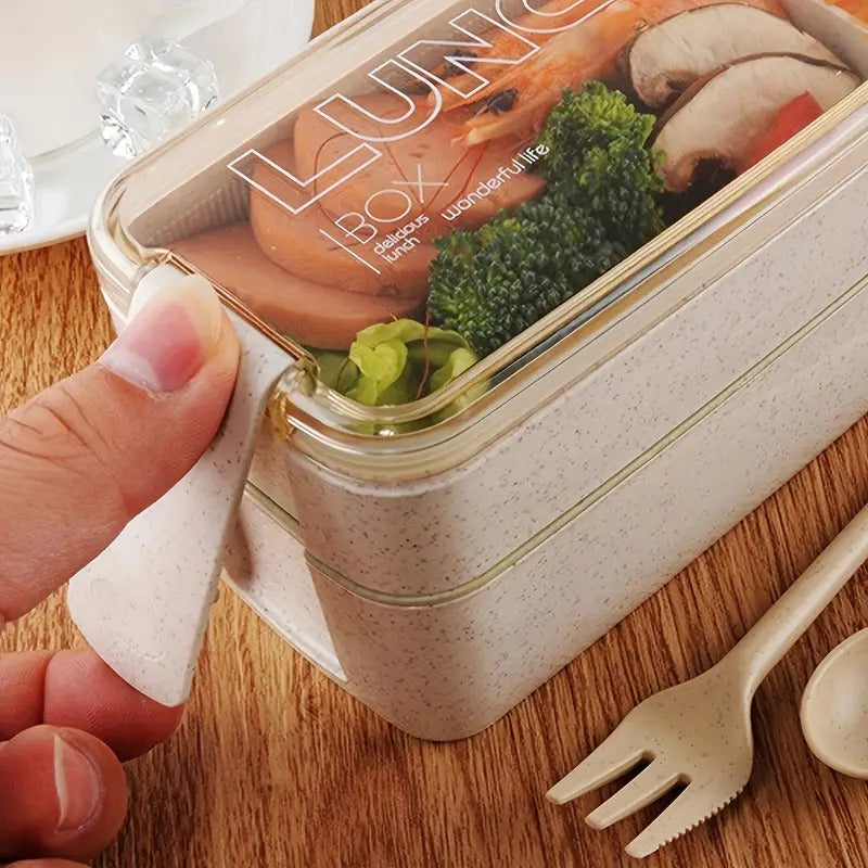 3-in-1 Compartment Containers With Spoons