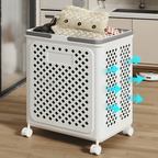 Multi-Purpose Plastic Foldable Laundry Basket with 360° Wheels