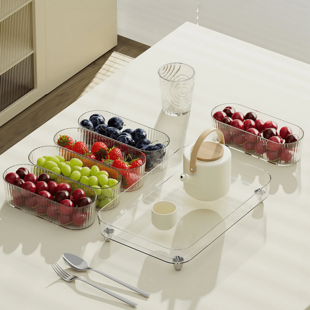 Premium 4 Jar Snack & Dry Fruit Container Set with Tray & Lids