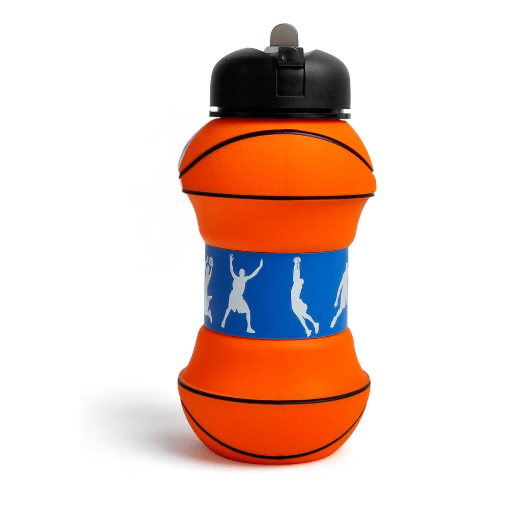 Collapsible Silicone Basketball Design Drinking Bottle